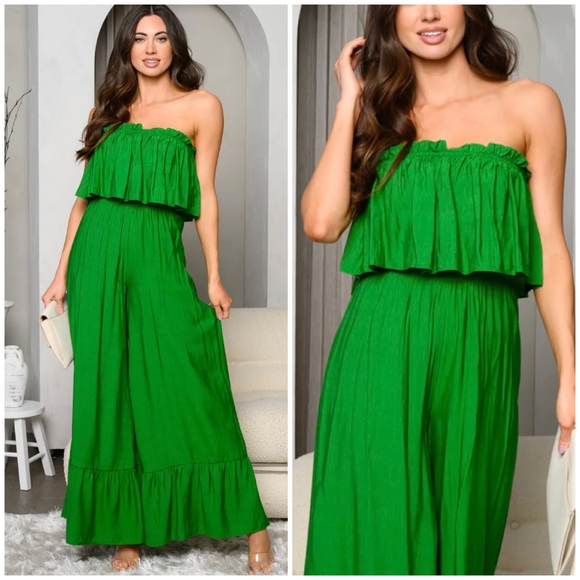 TCEC Chic Kelly Green Jumpsuit - Picture 3 of 6